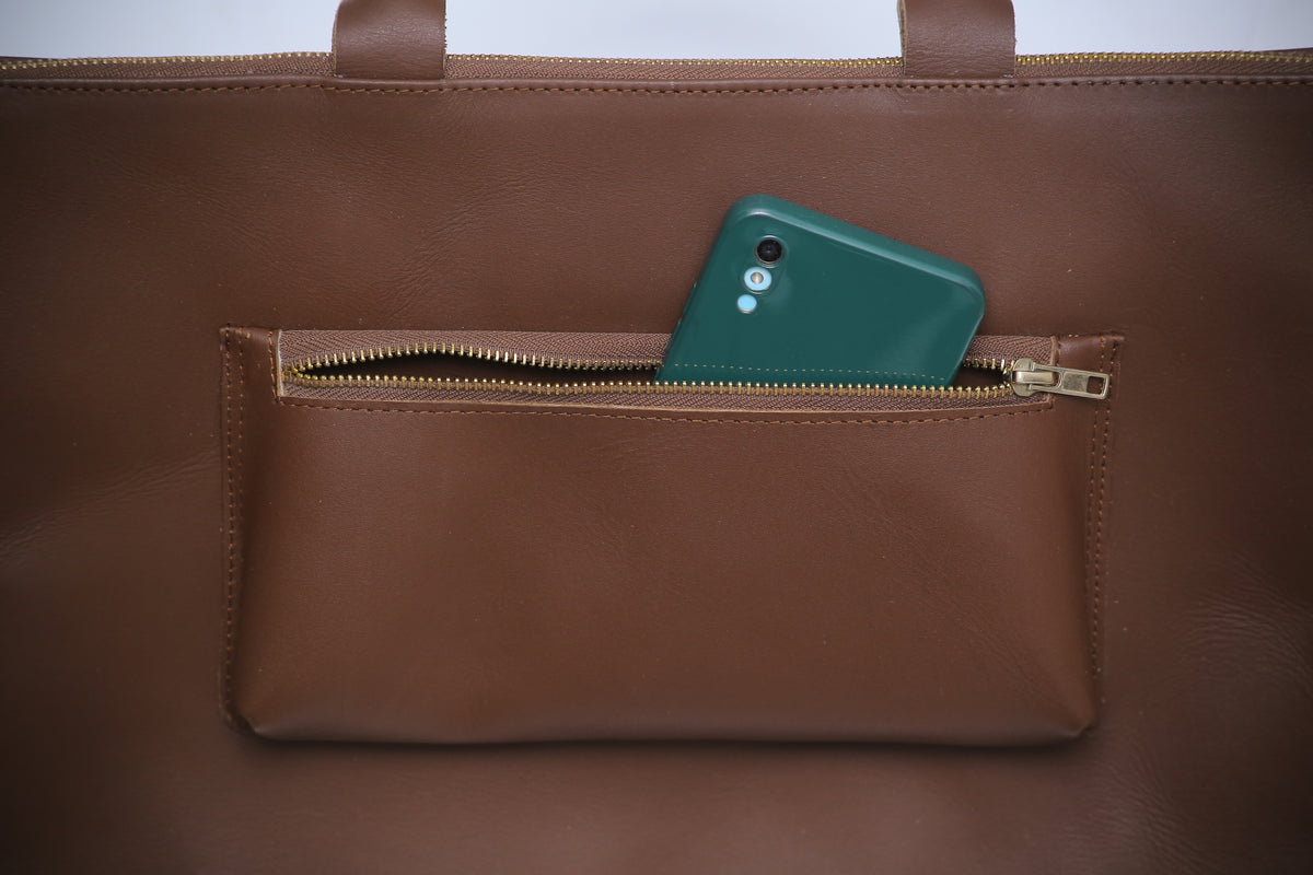 Ladies leather laptop Tote bag