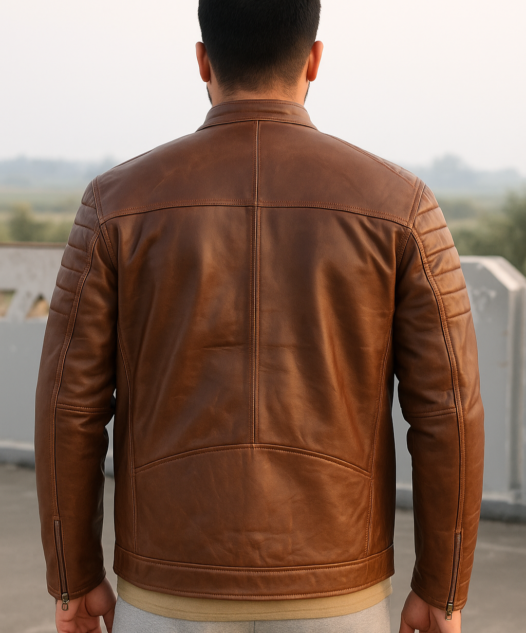Men&#39;s Quilted Leather biker Jacket | Biker Leather Jacket
