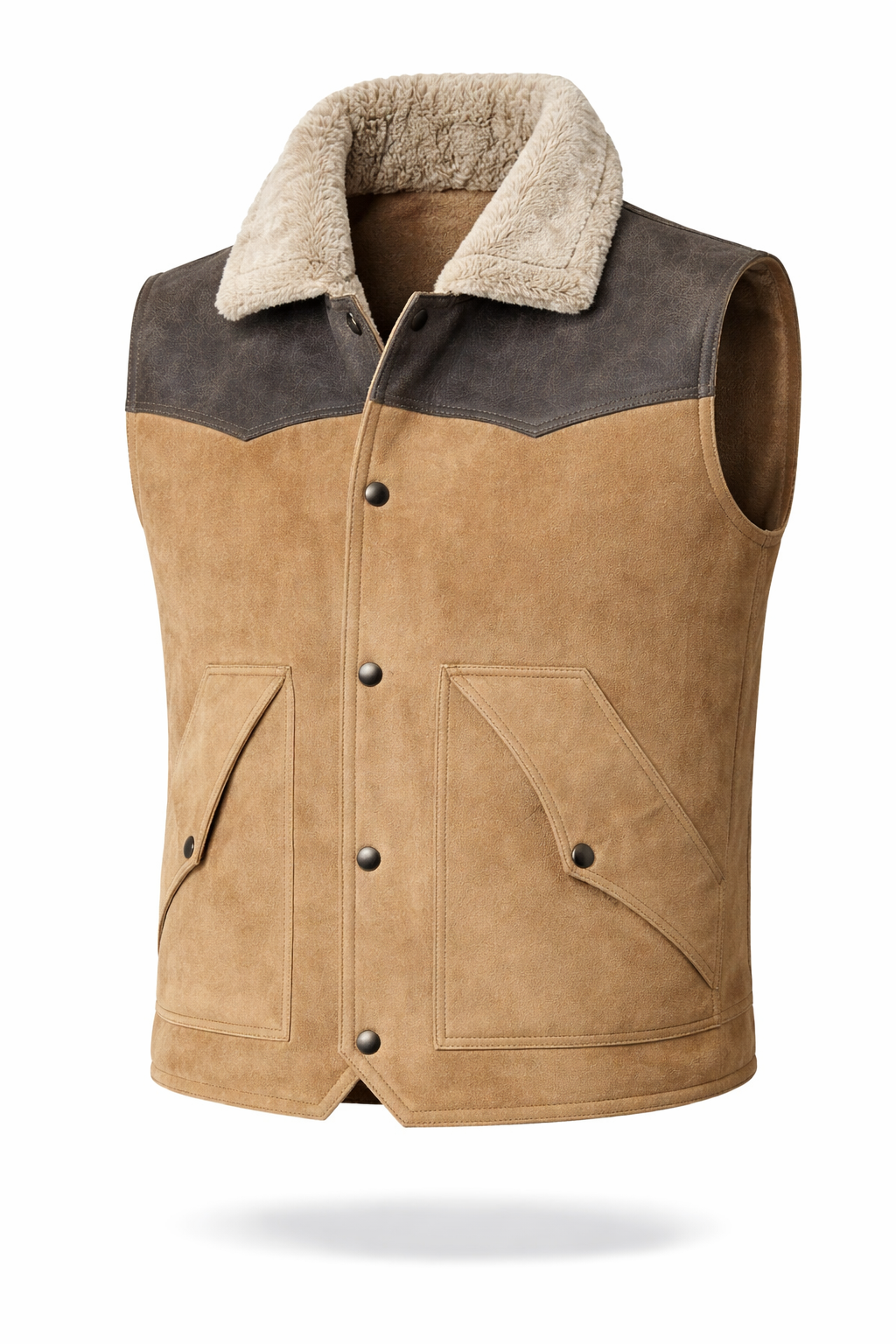 Men’s Western Cowboy Style Suede Leather Vest