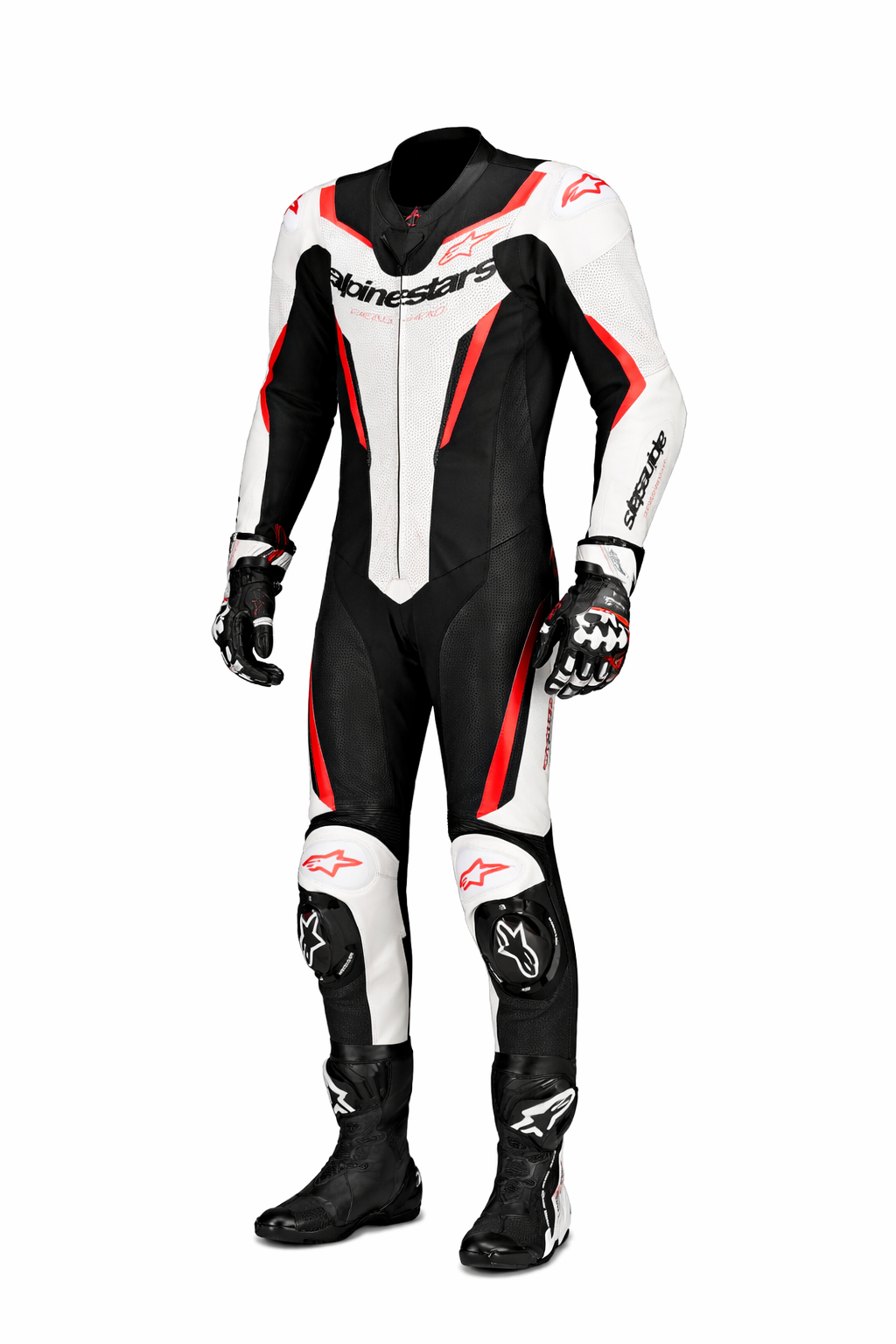 Alpinestars GP Force V2 One-Piece Racing Leather Suit | Black White Red