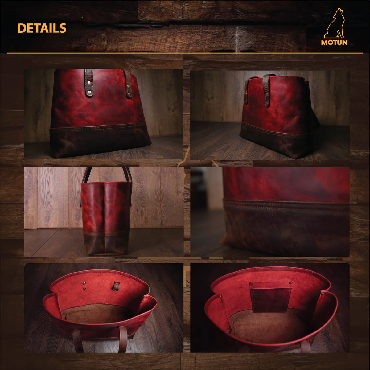 Red Leather Tote Bag, office bag for women&#39;s