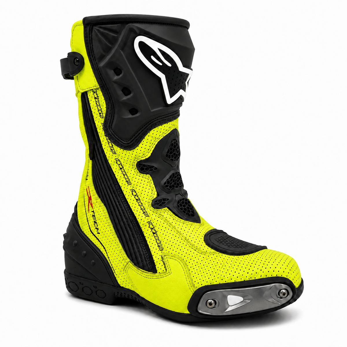 Alpinestars Supertech R Vented  Motorcycle Boots | Yellow Fluo Edition