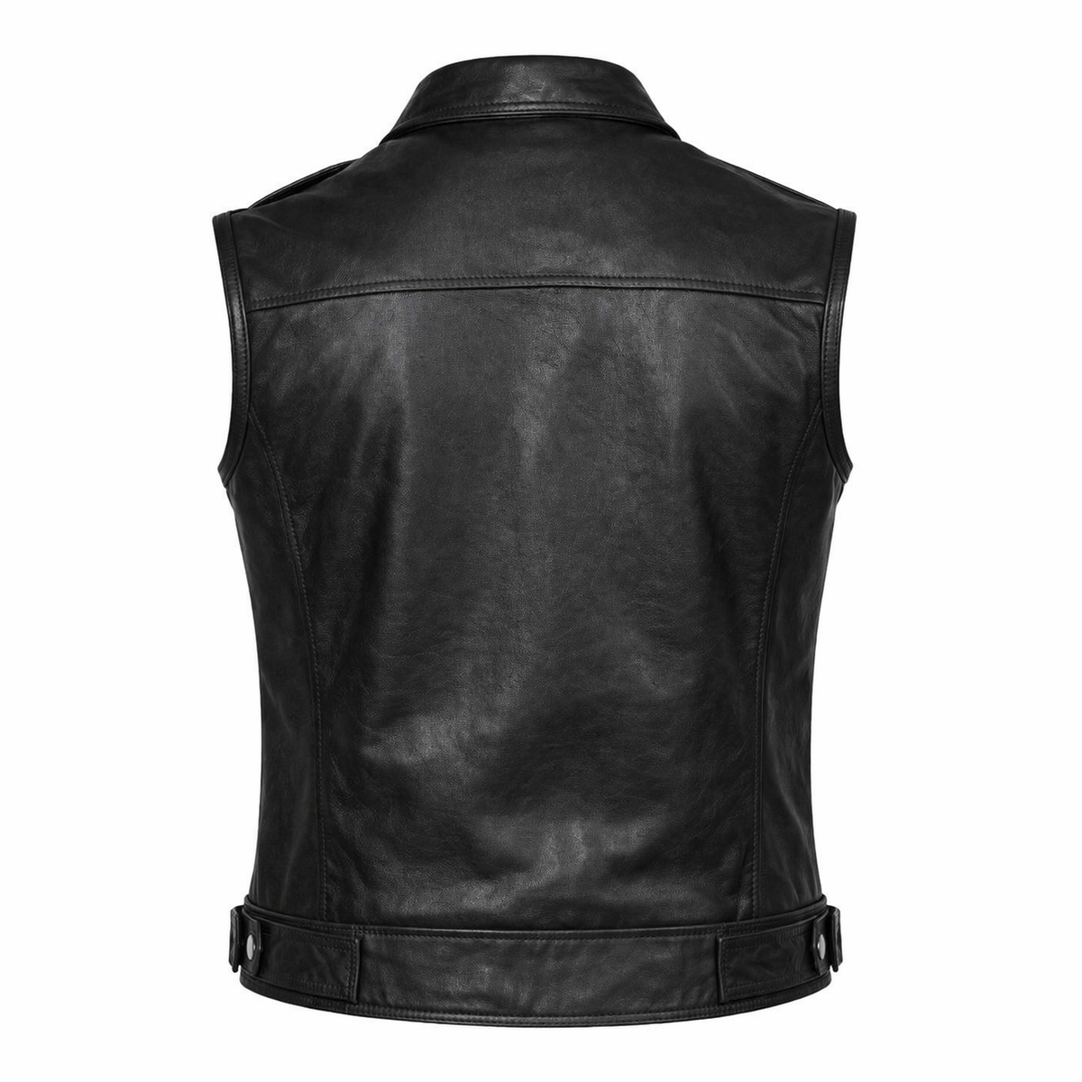 Leather biker West for men's