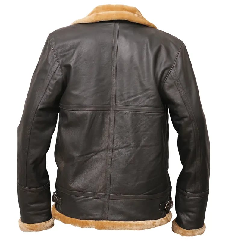 Flight Aviator Brown Shearling Leather Jacket