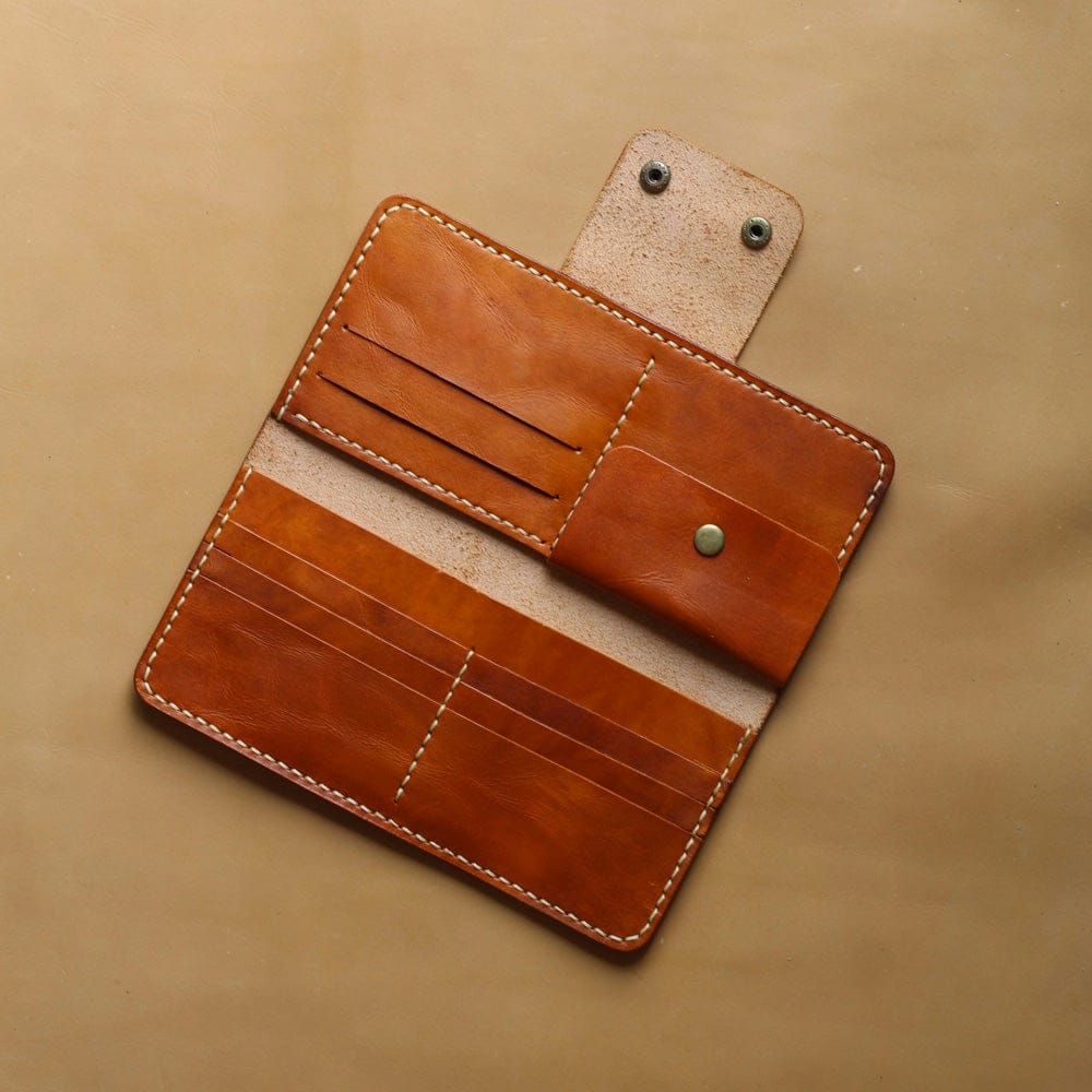 L1 LONG WALLET (DARK TAN) Original leather wallet