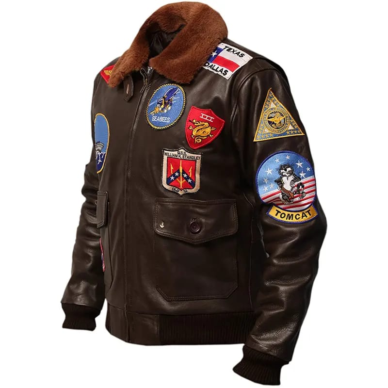 Tom Cruise Maverick Top Gun Dark Brown Leather Jacket