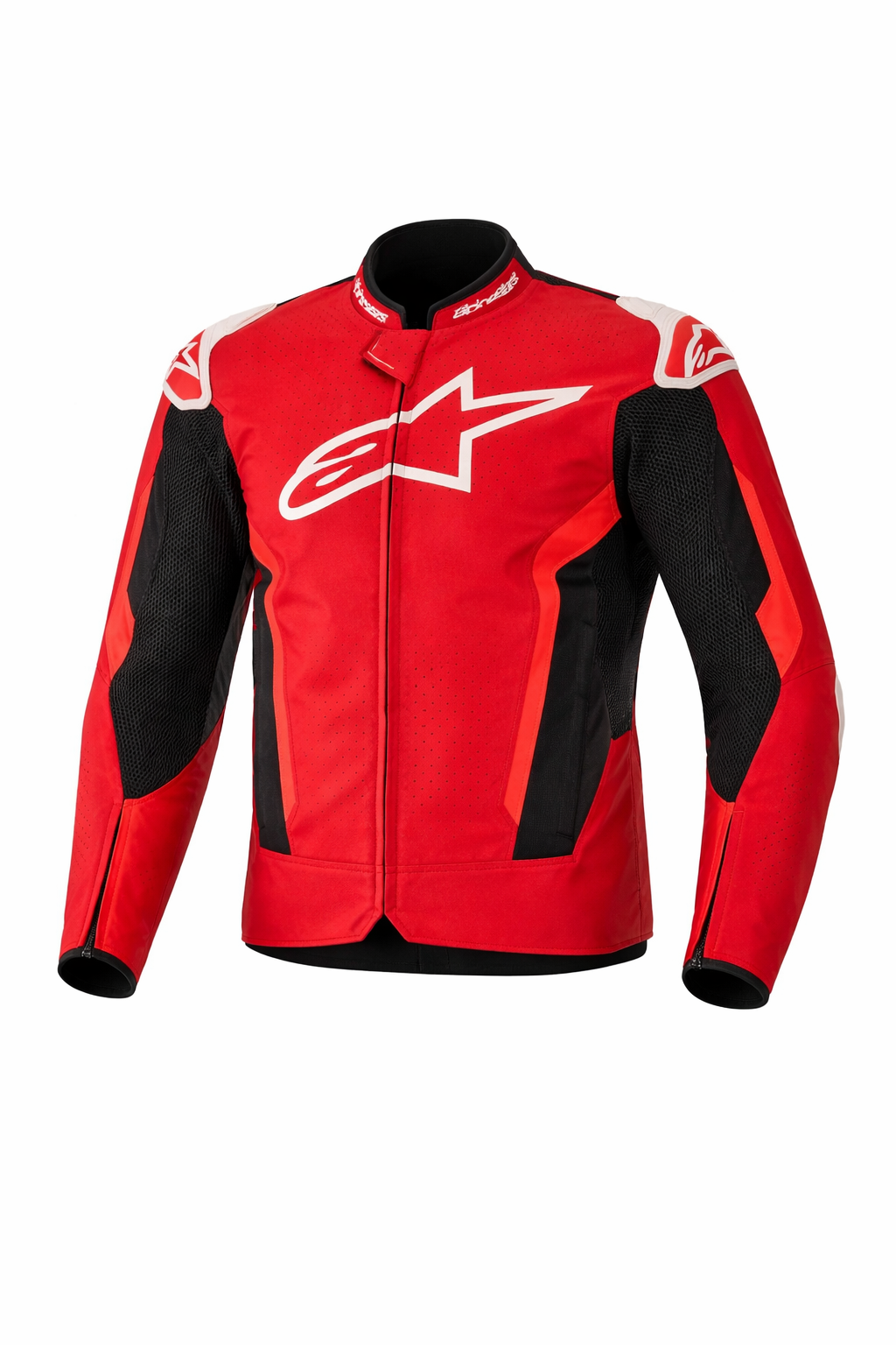 Red and black t-gp plus r air jacket with a prominent logo on a white background