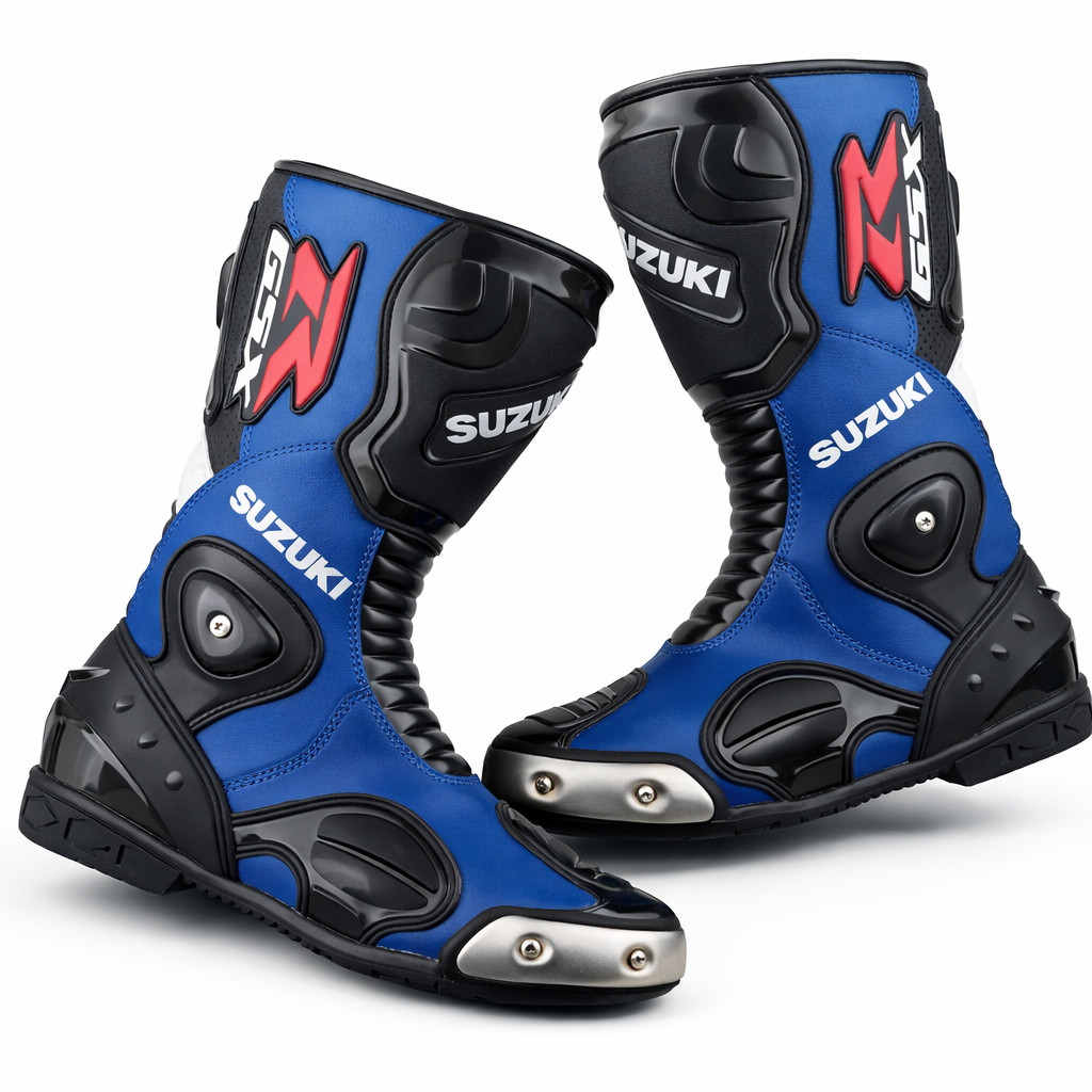 Suzuki GSX-R Motorcycle Racing Boots