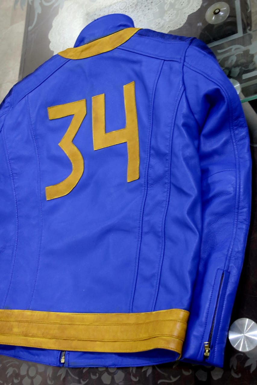 Lucy Vault 34 Blue New Vegas Costume Cosplay Leather Jacket