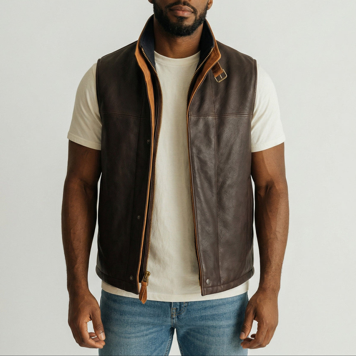 Trekker Classic Men’s Brown Leather Vest