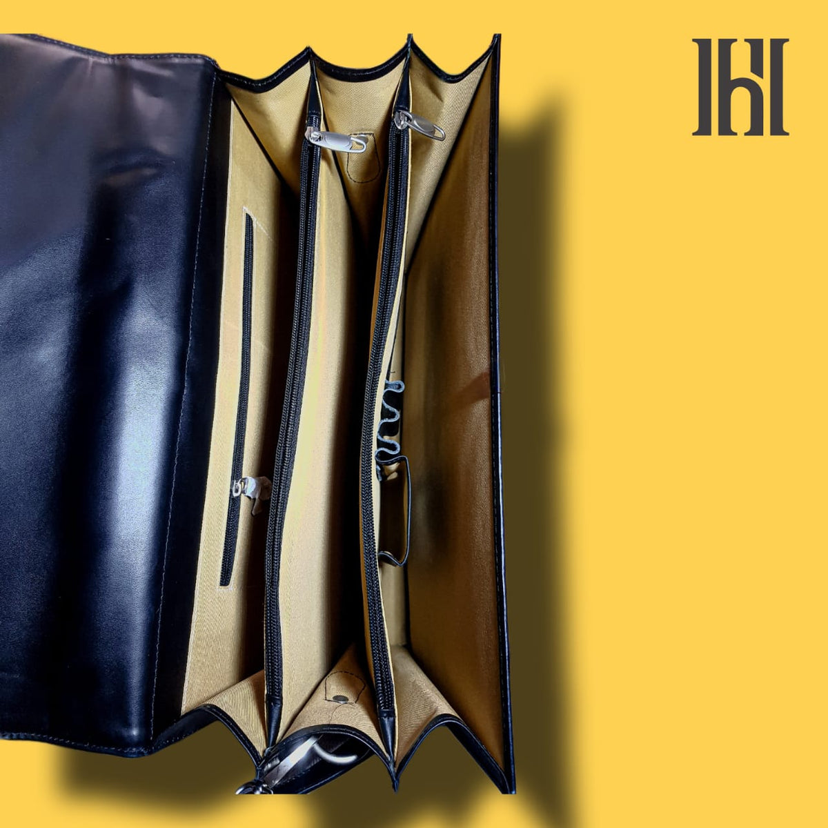 Leather briefcase bag, business bag for office work