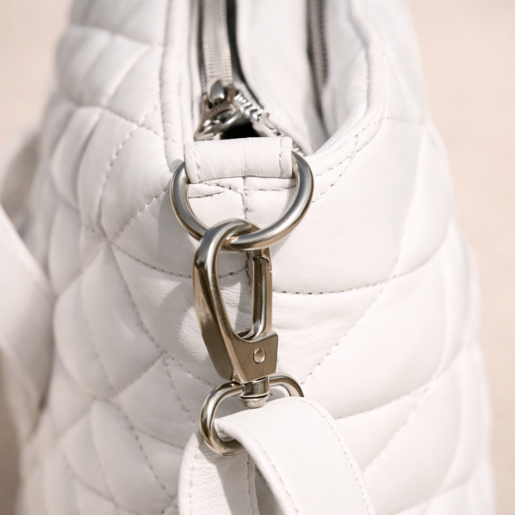 Diamond Cut Shape Leather Tote Bag for Women