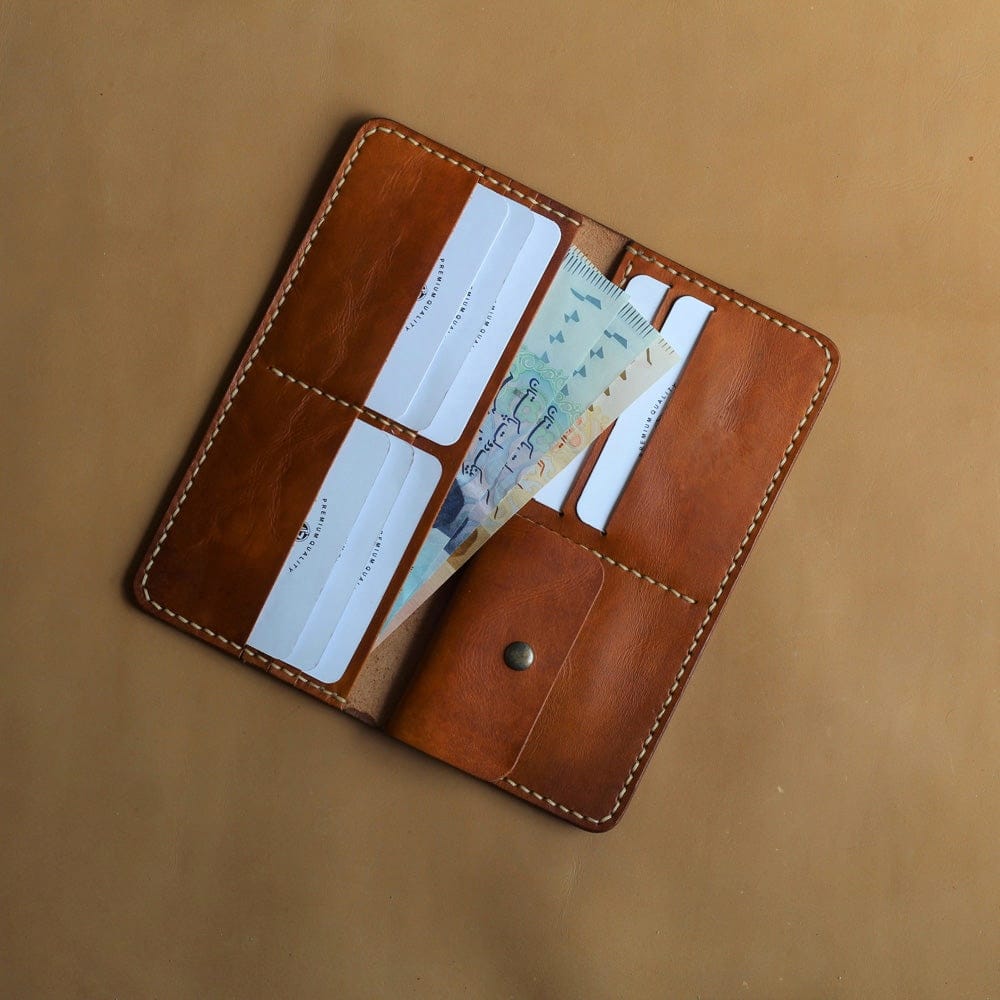LONG WALLET (DARK TAN), leather long wallet