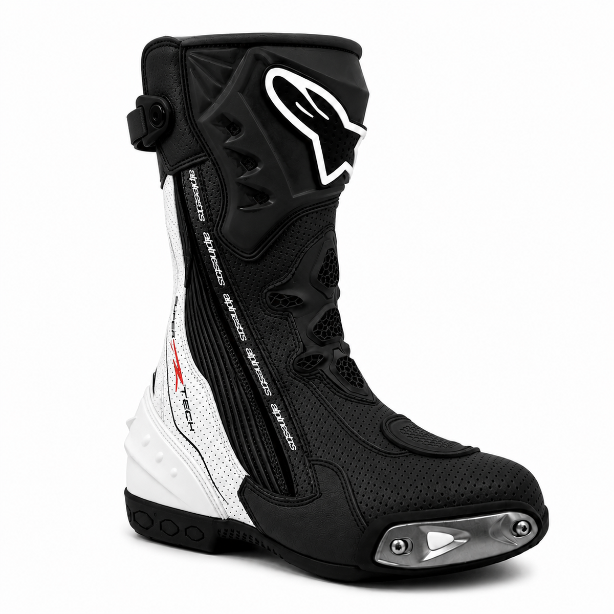 Alpinestars Supertech R Vented Boots | White/Black Edition