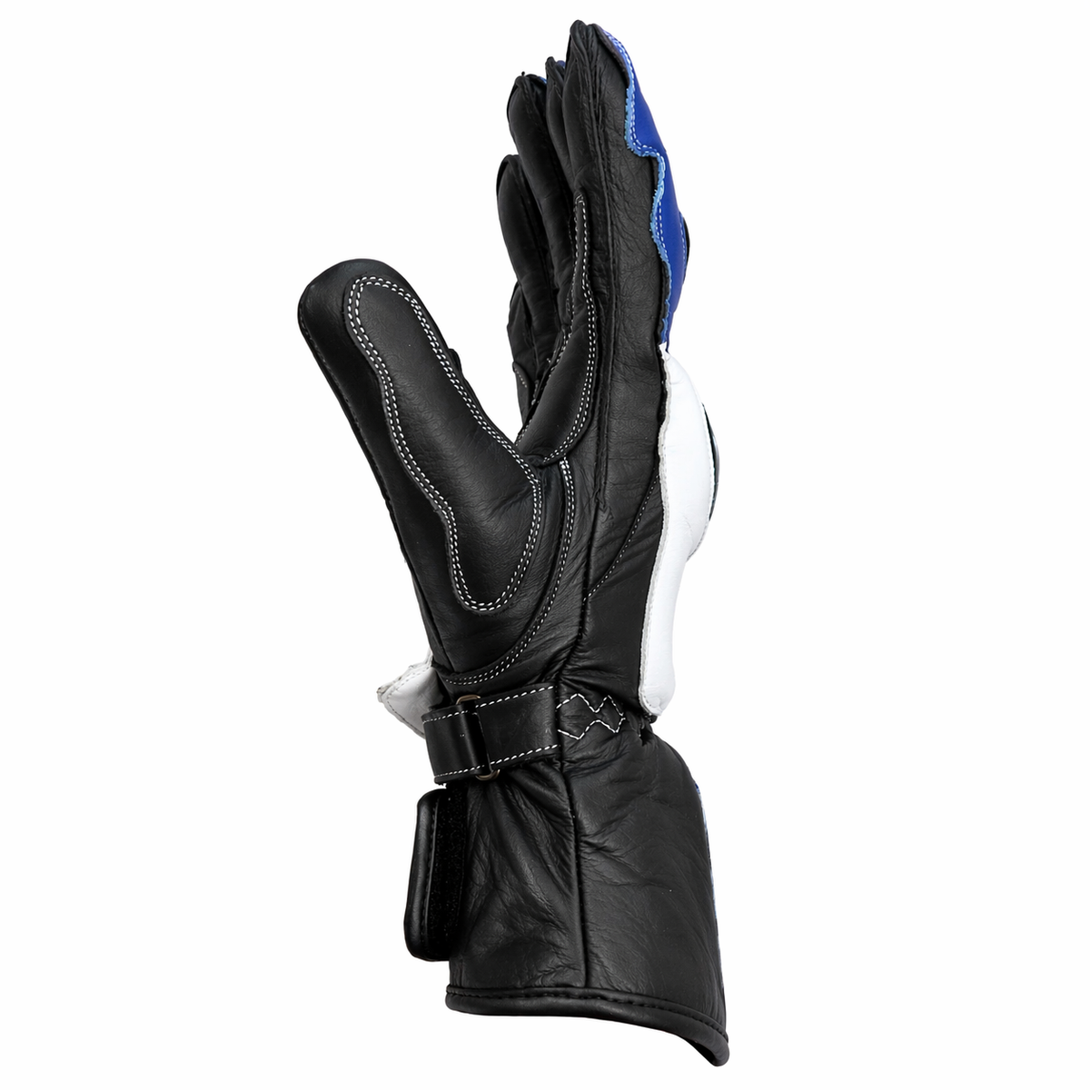 Yamaha Blue Leather Motorcycle Racing Gloves