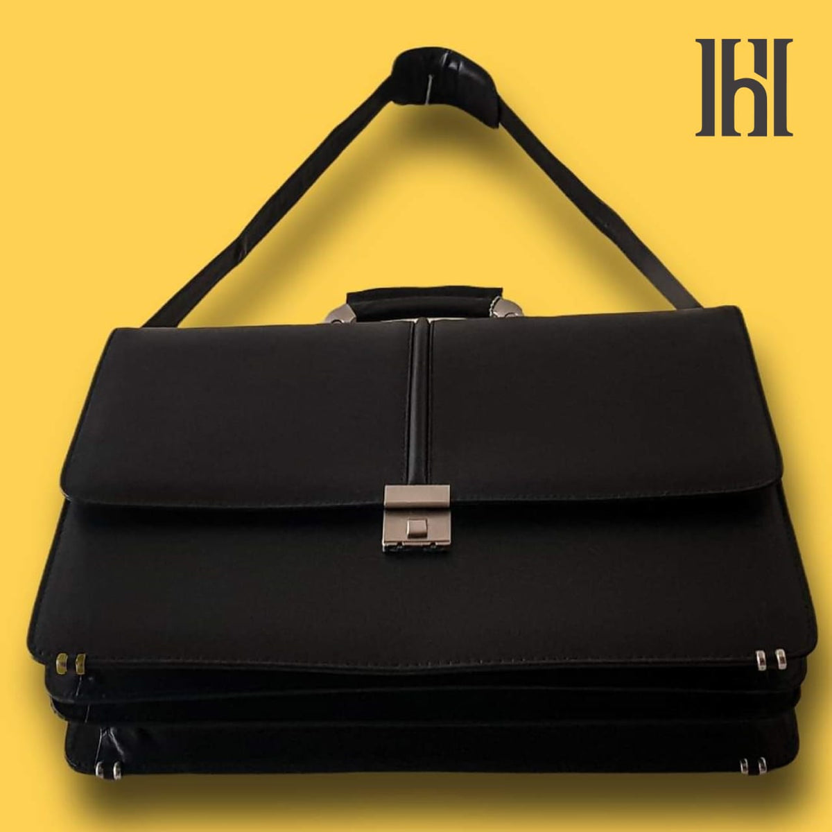 Leather briefcase bag, business bag for office work