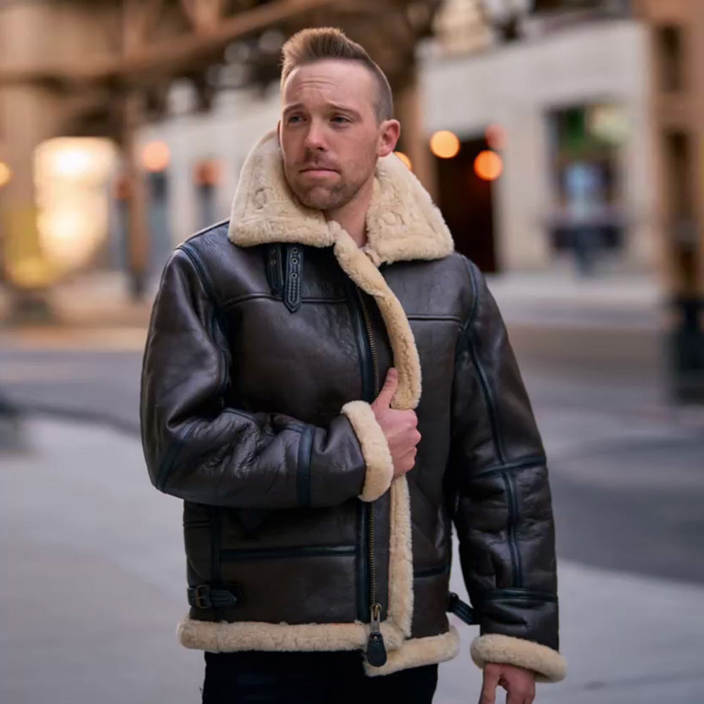 Premium Shearling Fur Leather Jacket, ultra soft original fur jacket, bomber jacket