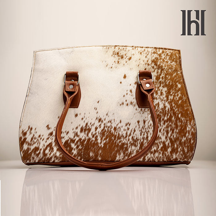 Hair on leather Classic brown handbag