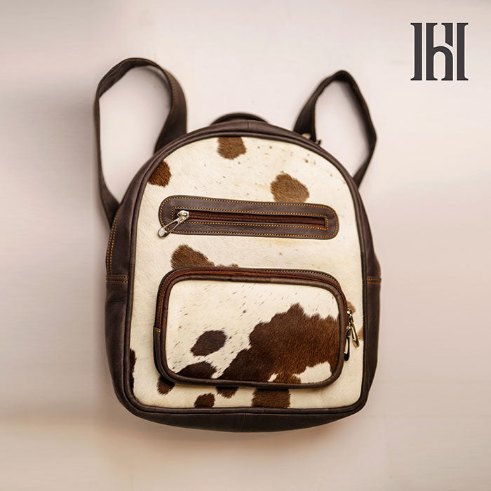 Natural Cowhide Backpack Bag, Real Cowhide Hair on Backpack Bag