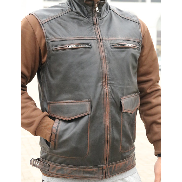 Biker Leather West for Men