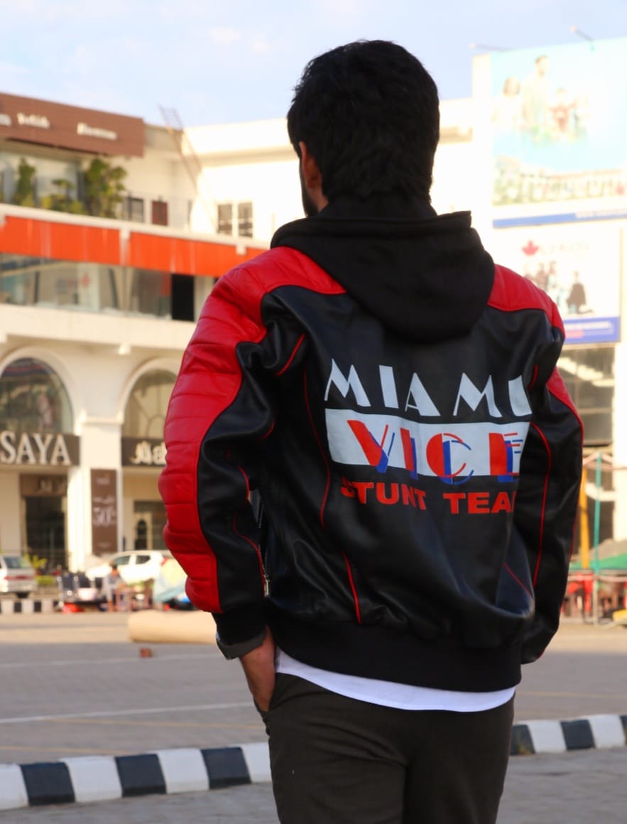 The Vintage Miami Vice Stunt Leather Bomber Jacket