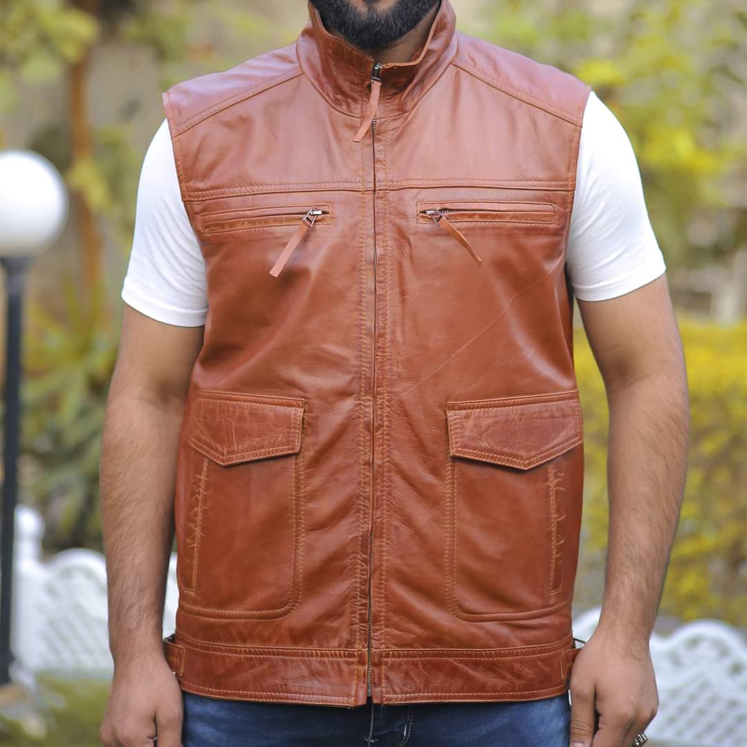 Original leather west for men