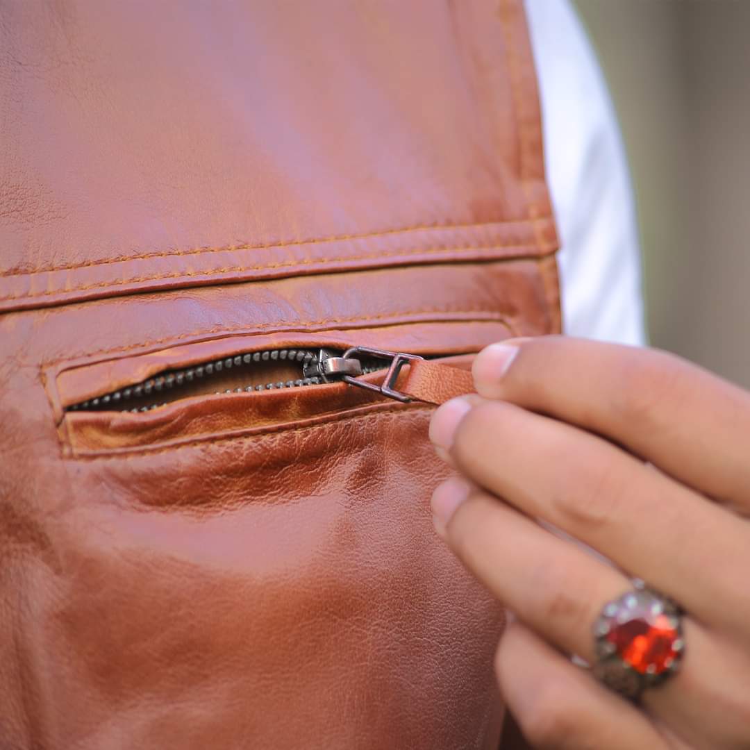 Original leather west for men