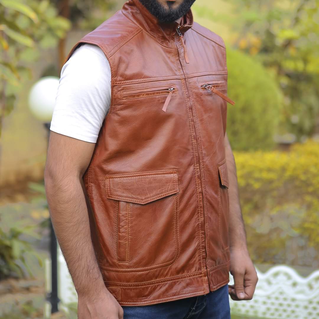 Original leather west for men
