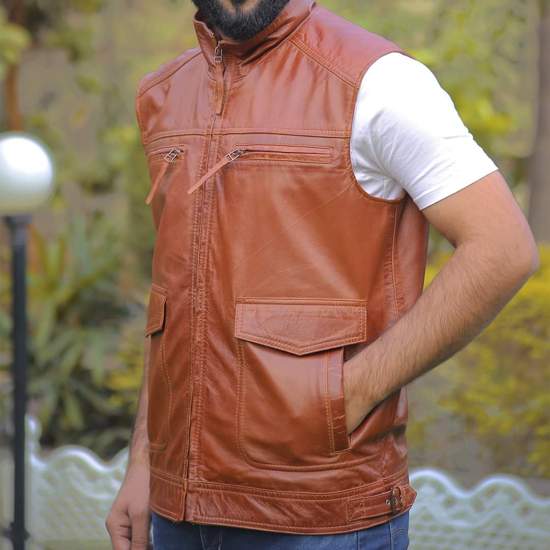 Original leather west for men