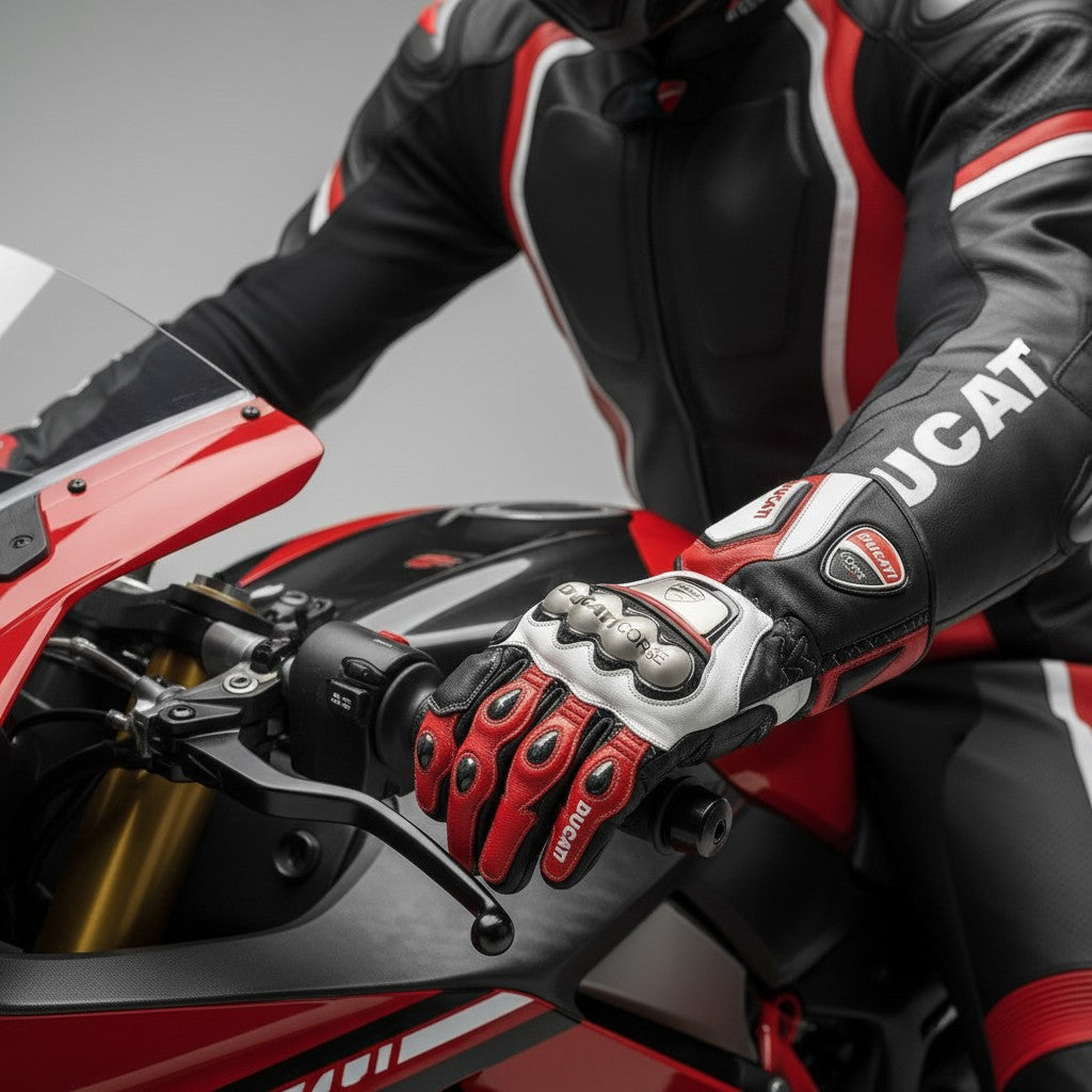 Ducati Corse C5 leather motorcycle gloves