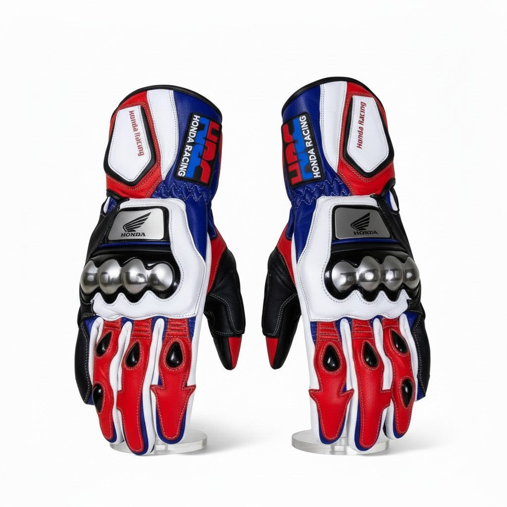 Honda HRC motorcycle racing leather gloves
