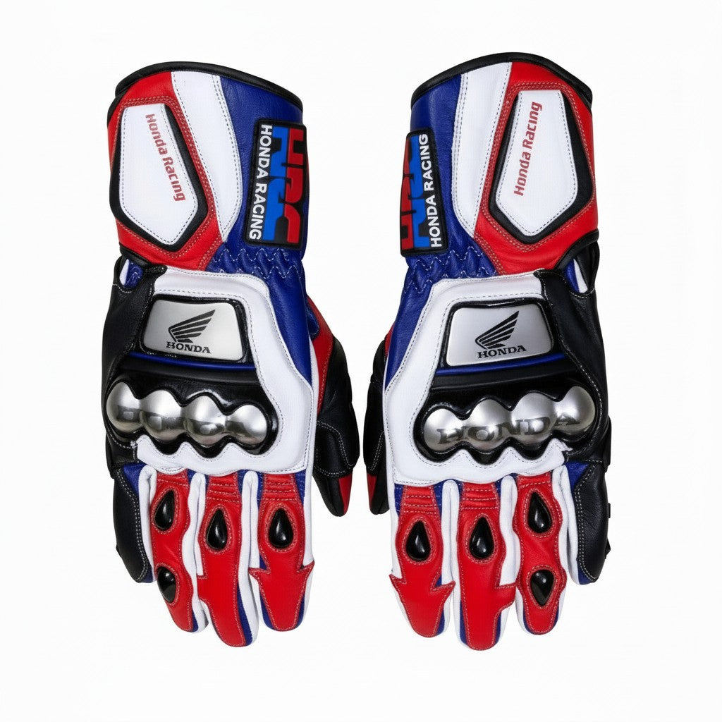 Honda HRC motorcycle racing leather gloves