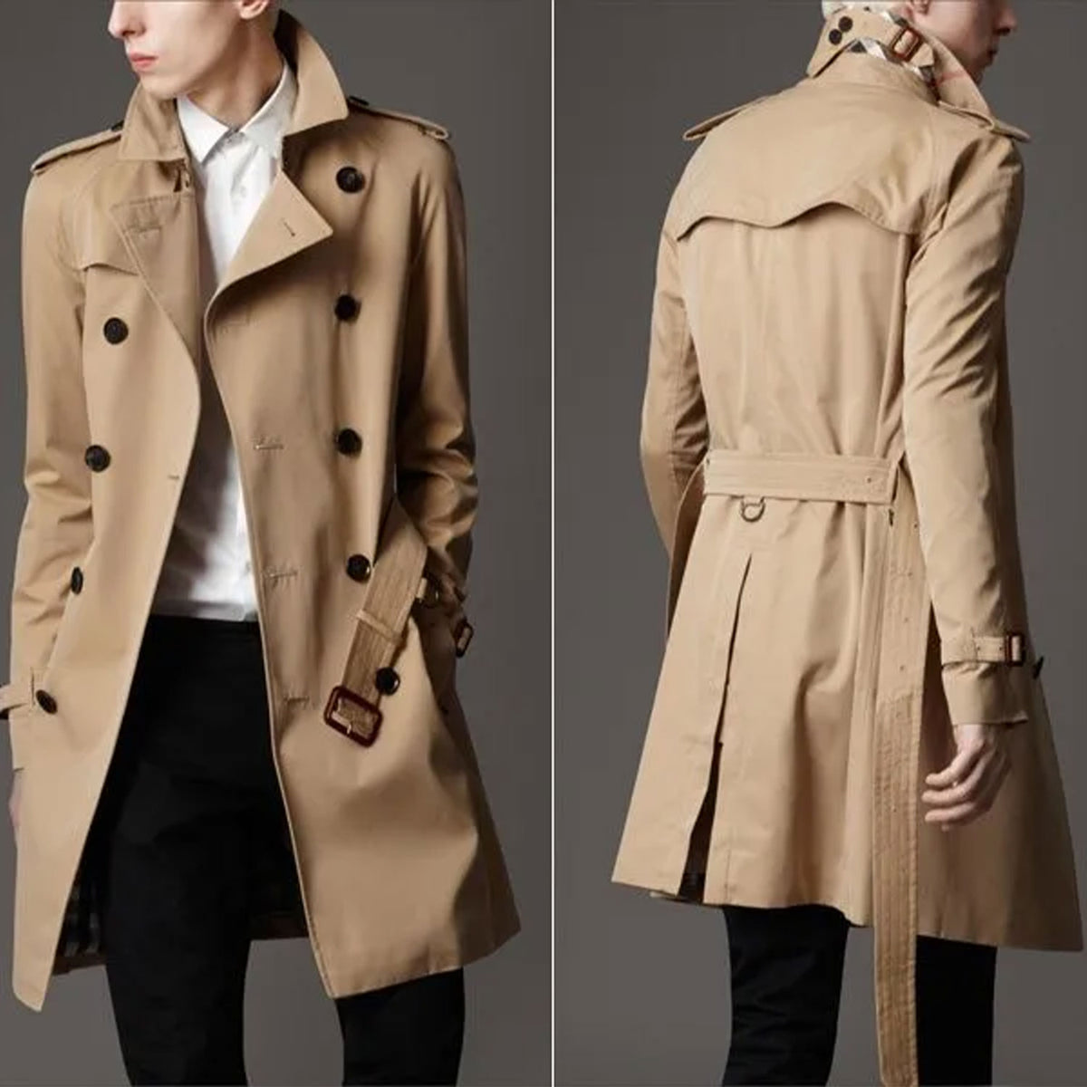 Men’s Leather Trench Coat