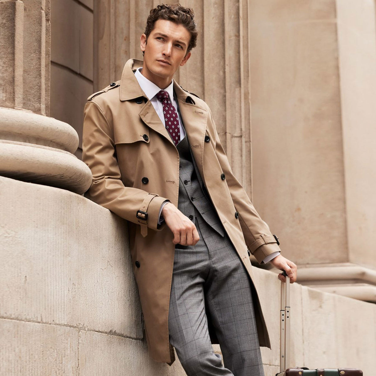 Men’s Leather Trench Coat