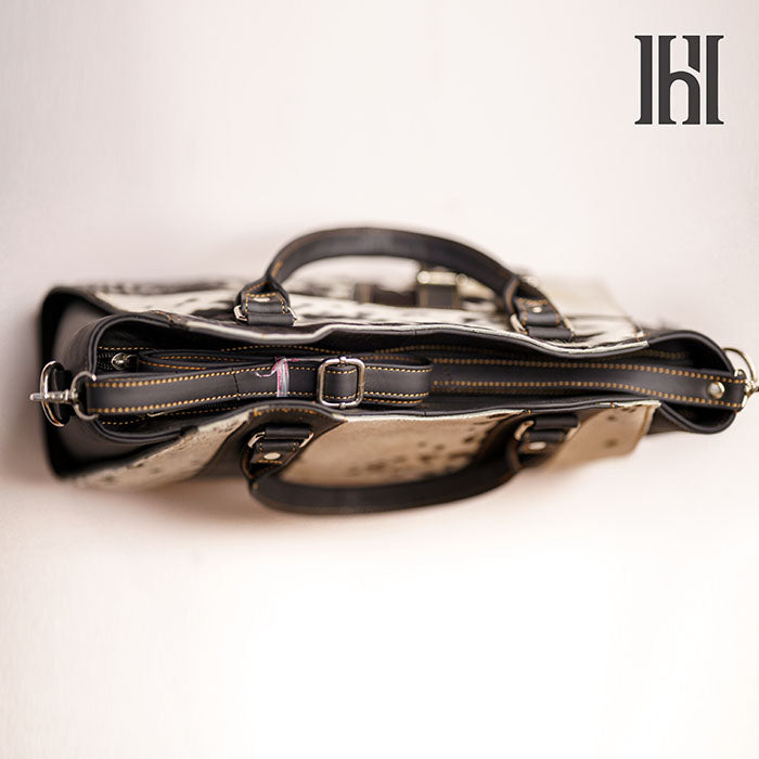 Hair on leather handbag, women&#39;s leather bag
