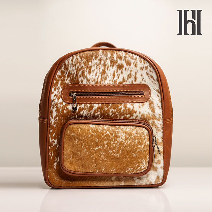 Natural Cowhide Backpack Bag, Real Cowhide Hair on Backpack Bag