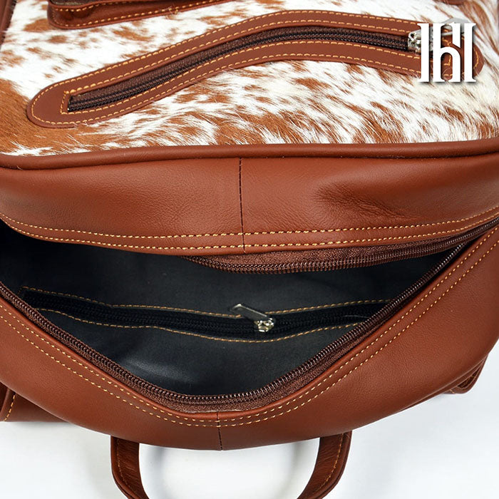 Natural Cowhide Backpack Bag, Real Cowhide Hair on Backpack Bag