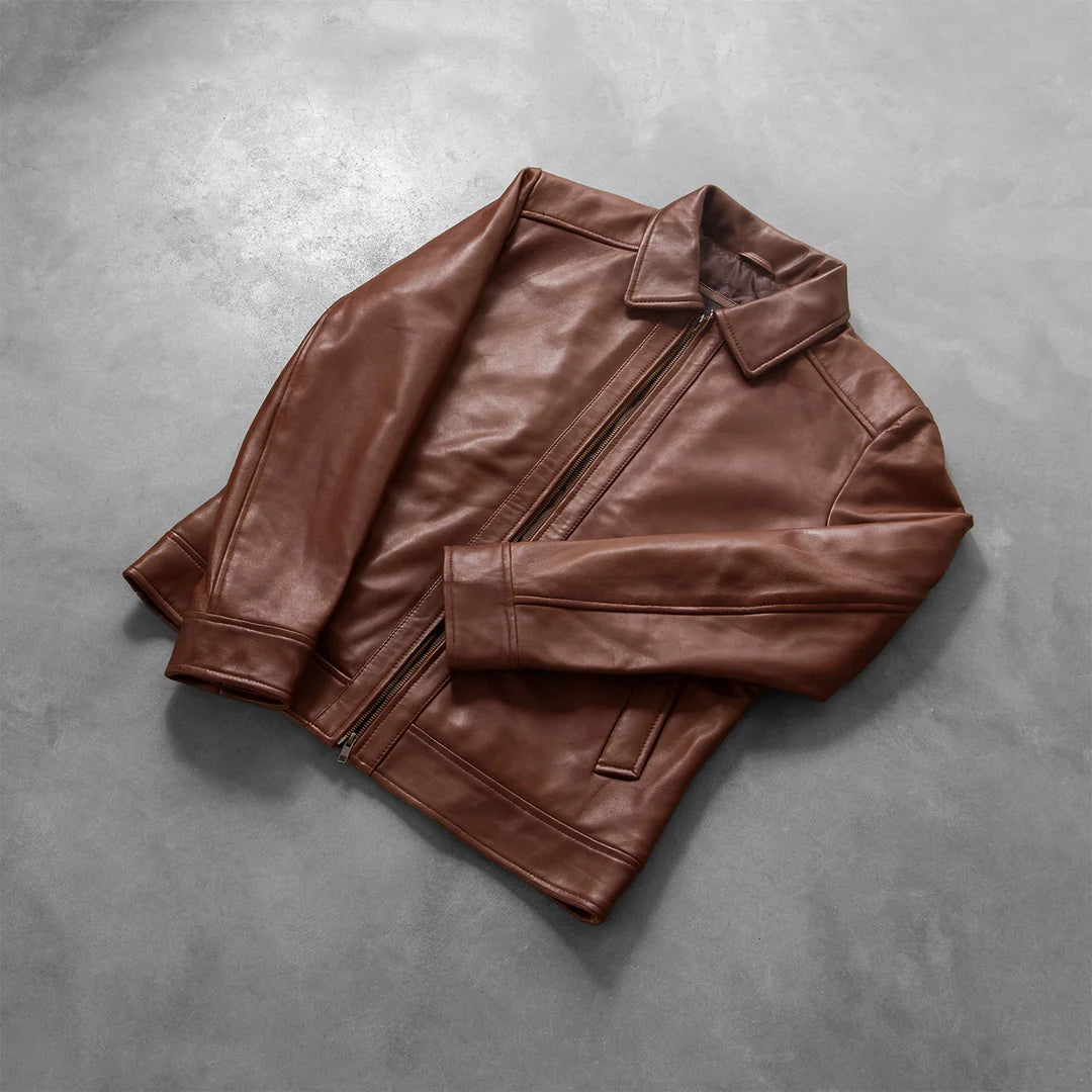 Inferno Brown Leather Jacket for men&#39;s