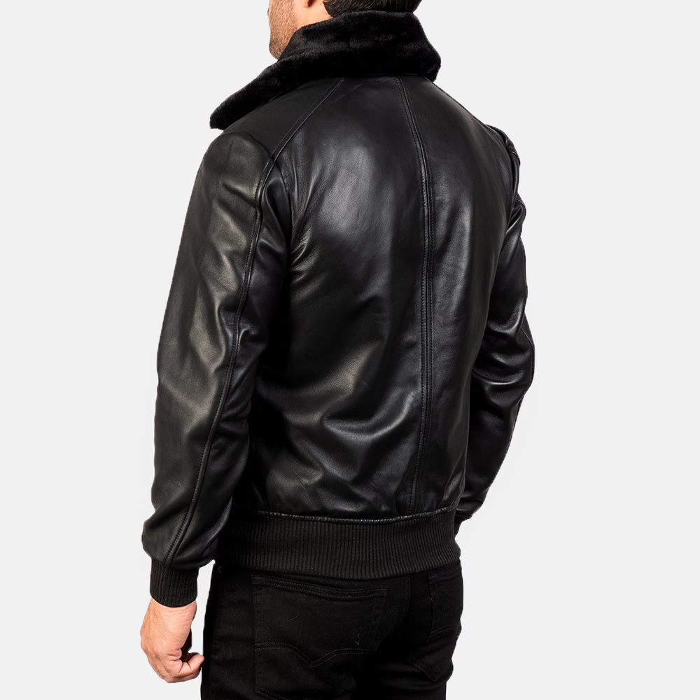 Airin G-1 Black Leather Bomber Jacket for men’s