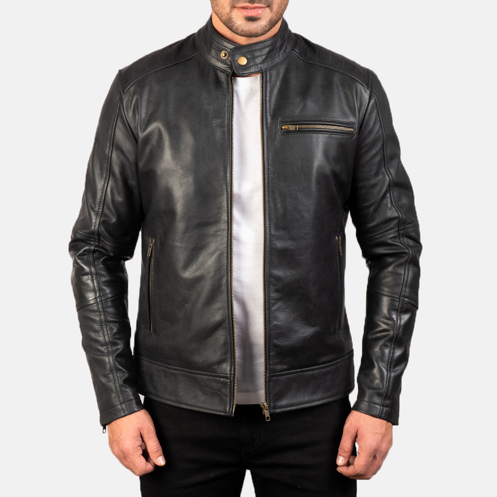 Dean Black leather Biker jacket for men’s