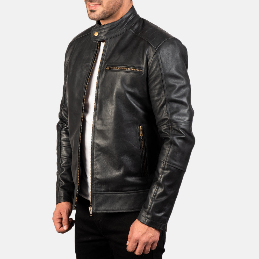 Dean Black leather Biker jacket for men’s