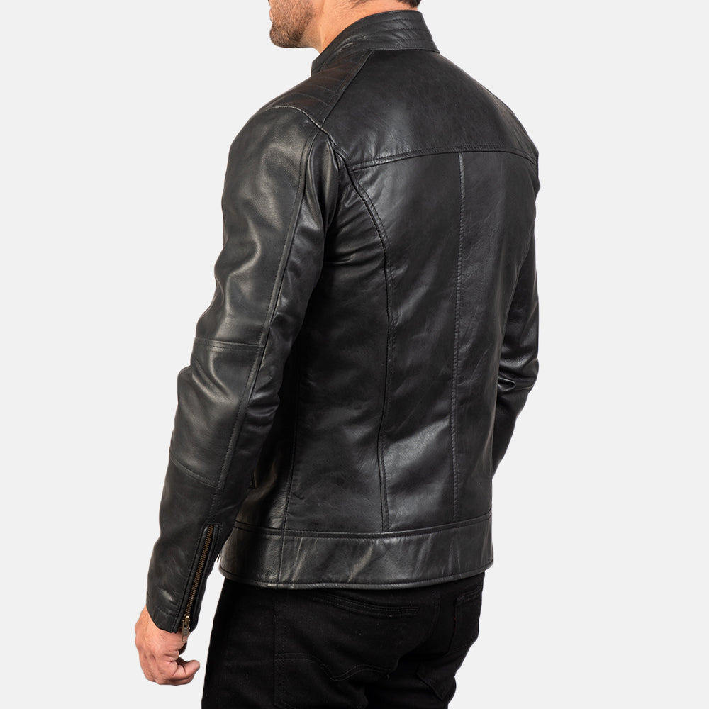 Dean Black leather Biker jacket for men’s