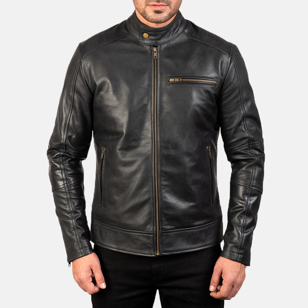 Dean Black leather Biker jacket for men’s