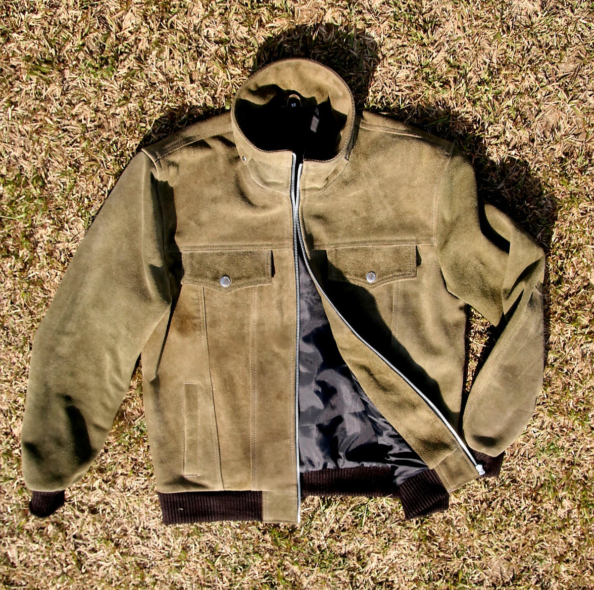 Men's Premium Green Suede Leather Jacket