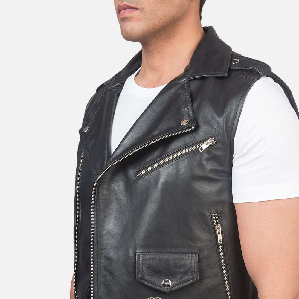 Leather biker jacket for men&#39;s