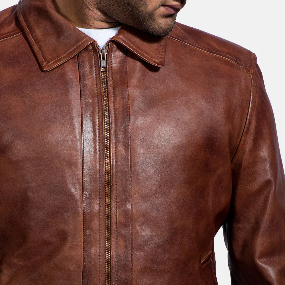 Inferno Brown Leather Jacket for men&#39;s