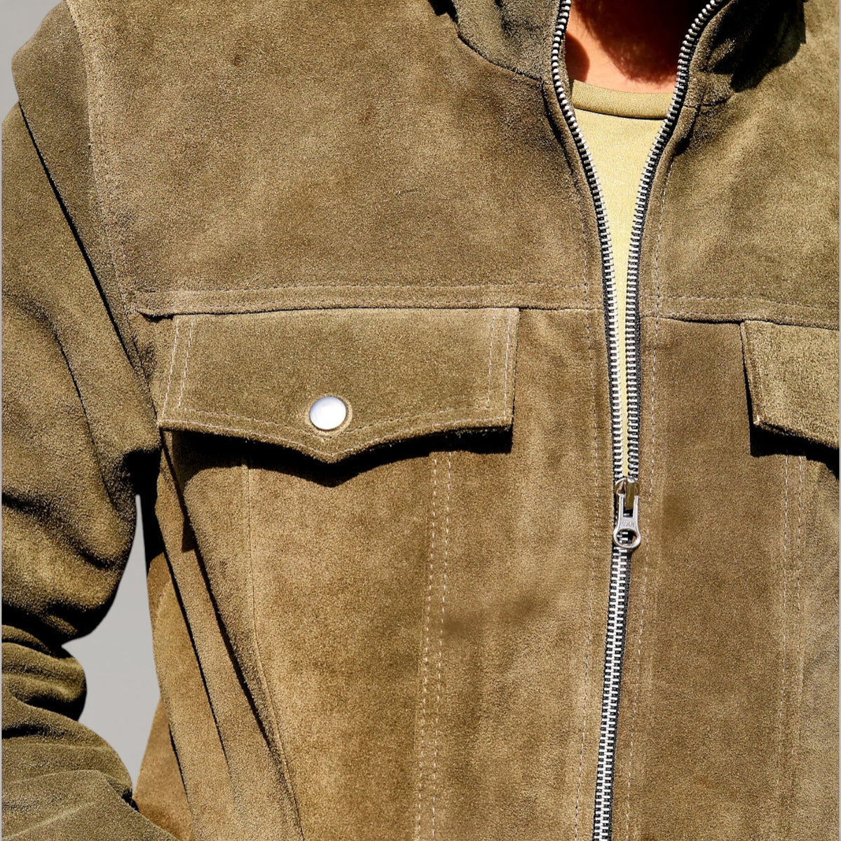 Men's Premium Green Suede Leather Jacket