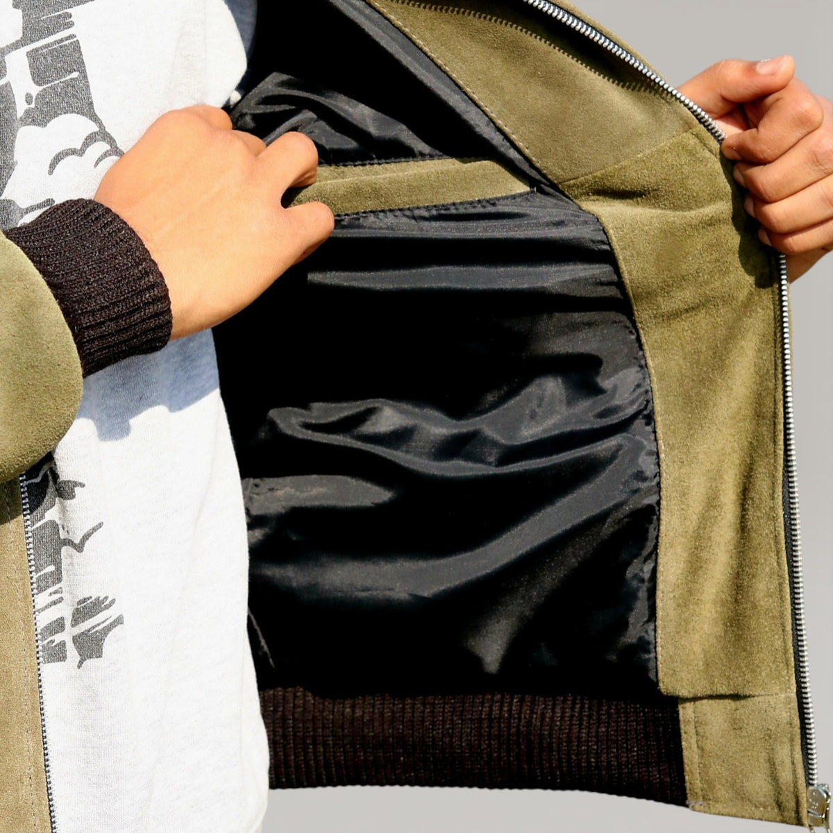 Men's Premium Green Suede Leather Jacket