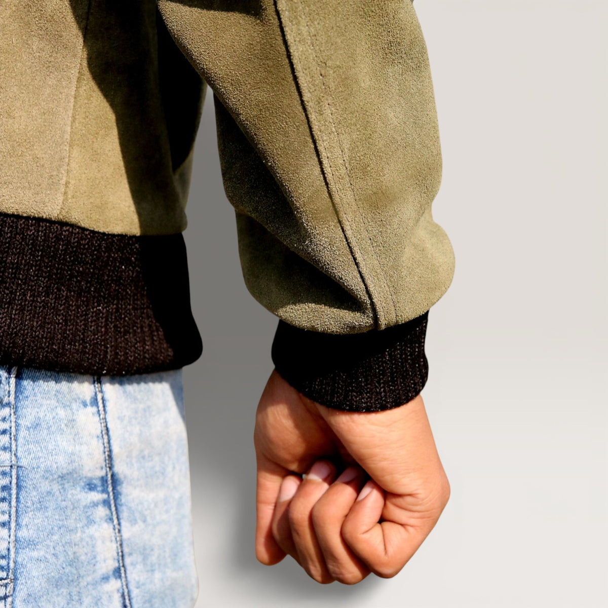 Men's Premium Green Suede Leather Jacket