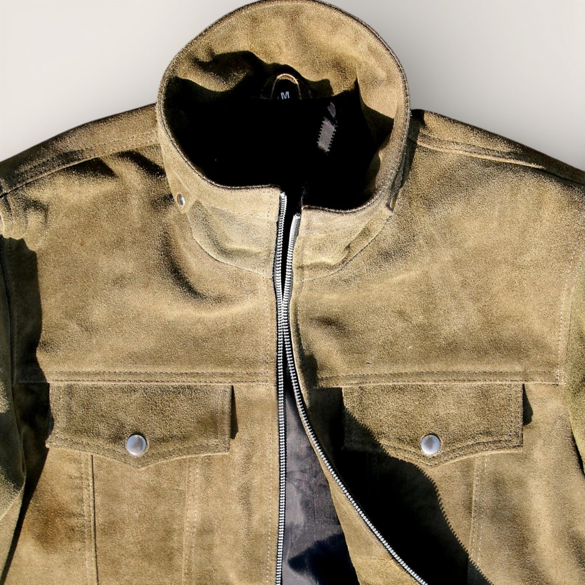 Men's Premium Green Suede Leather Jacket